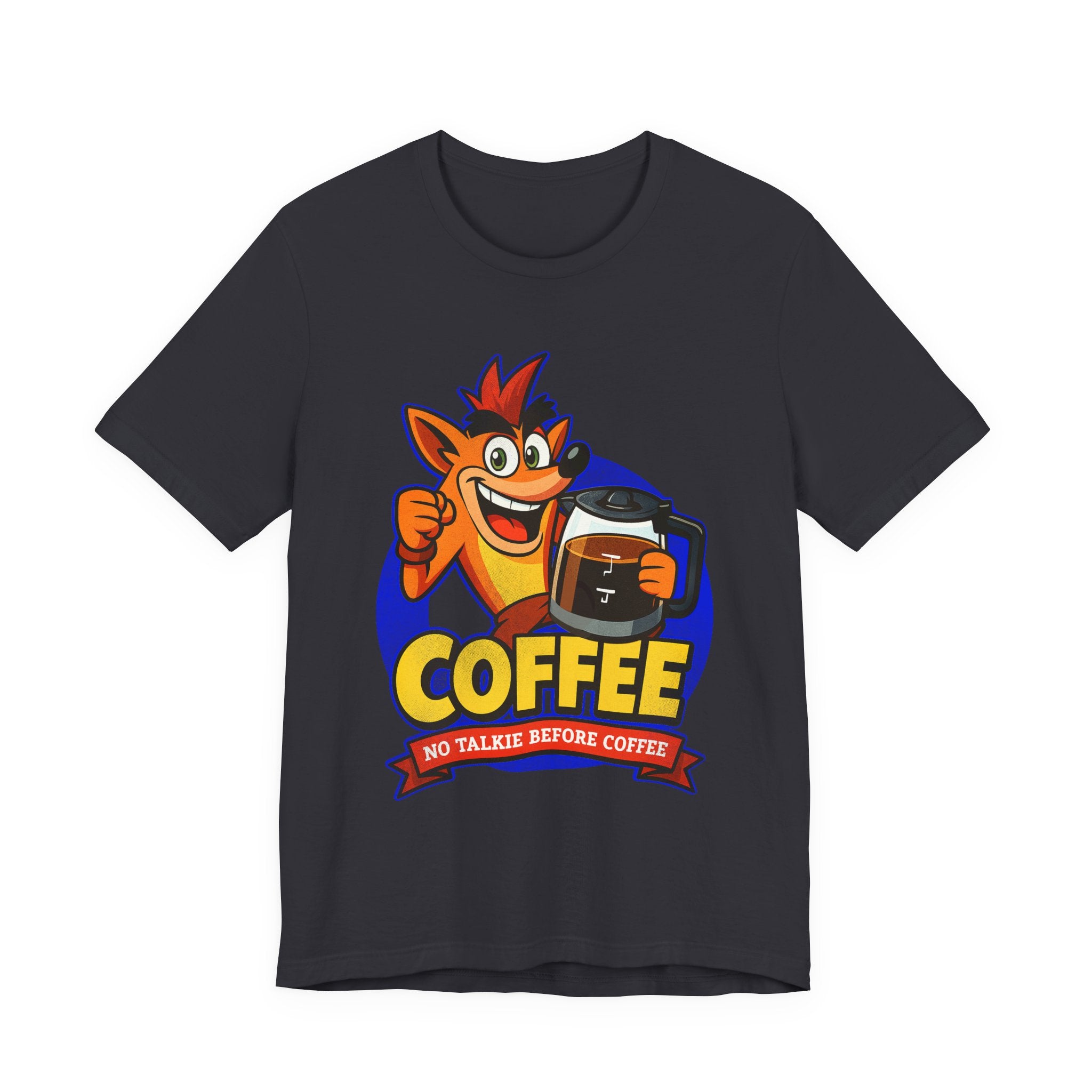 Caffeine Addict Cartoon Morning Coffee Humor Shirt