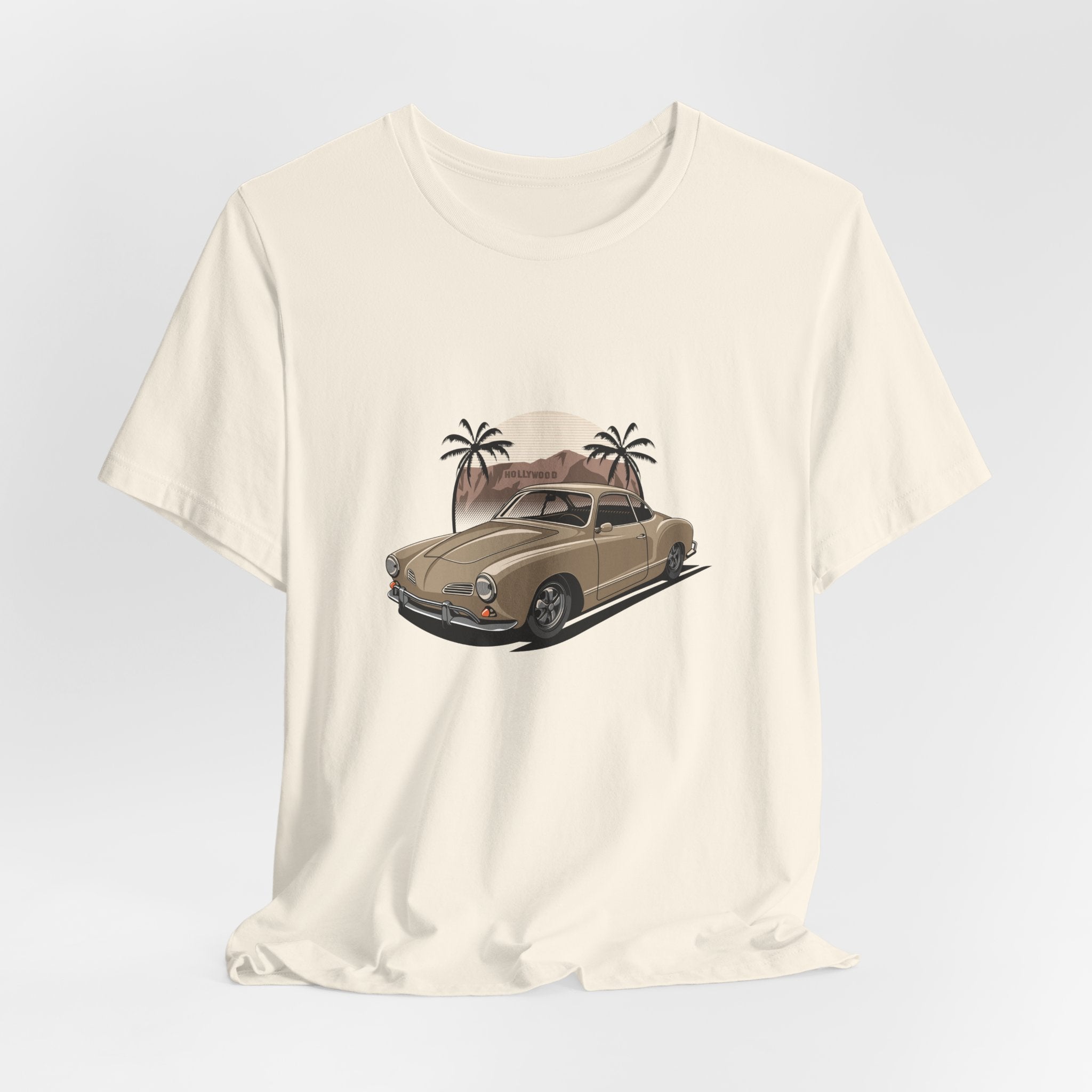 Vintage Car Sunset Karmann Coupe Palm Tree Tee