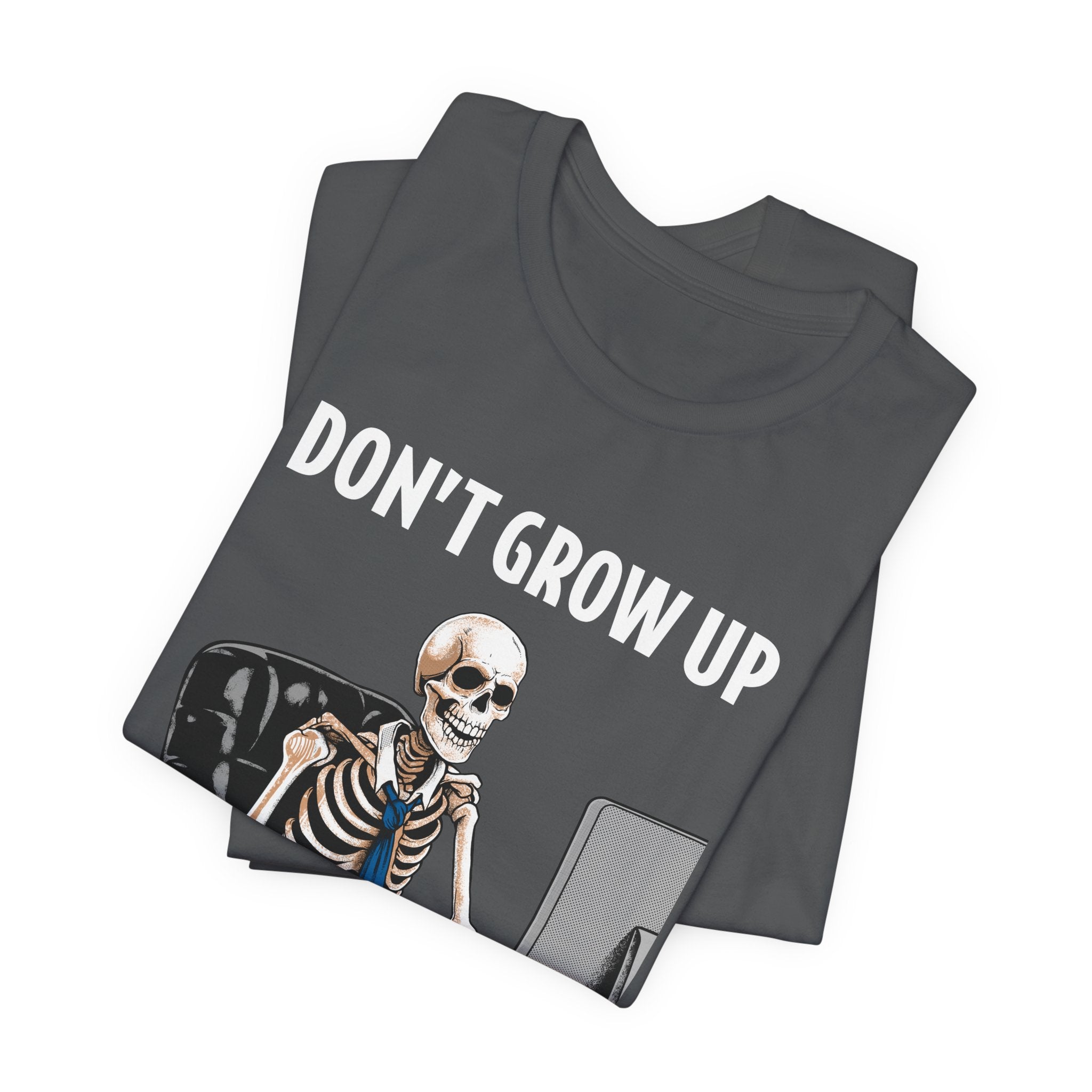 Skeleton Worker Rat Race Slogan T-Shirt