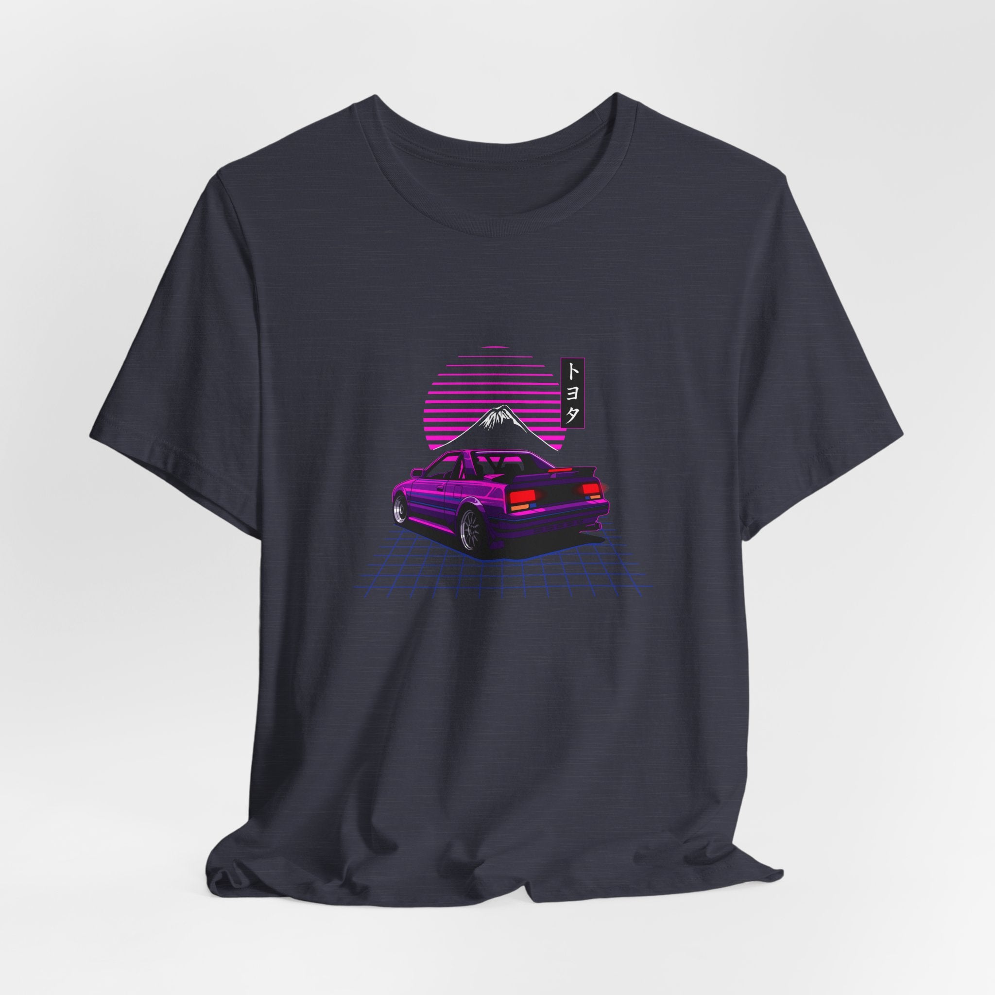 Retro Vaporwave Car Neon Skyline 'Fuji' Graphic T-Shirt