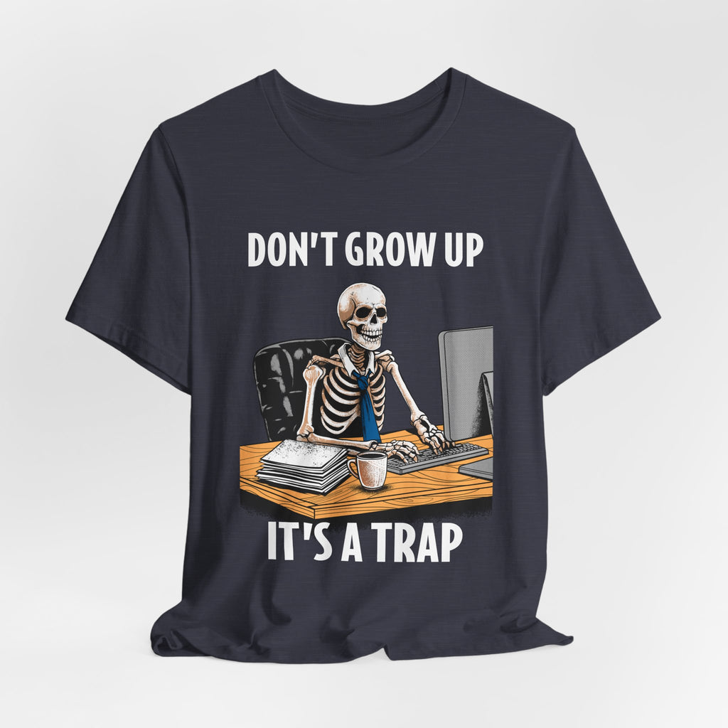 Skeleton Worker Rat Race Slogan T-Shirt