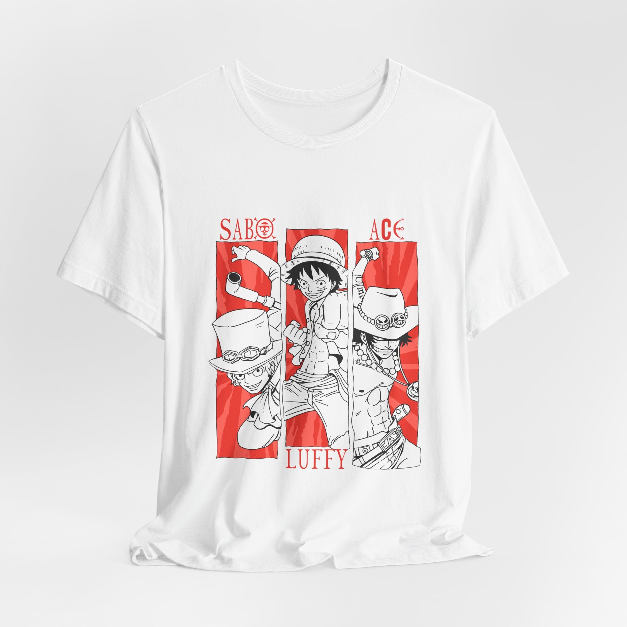 Straw Hat Crew Luffy, Sabo & Ace Red Portrait Tee