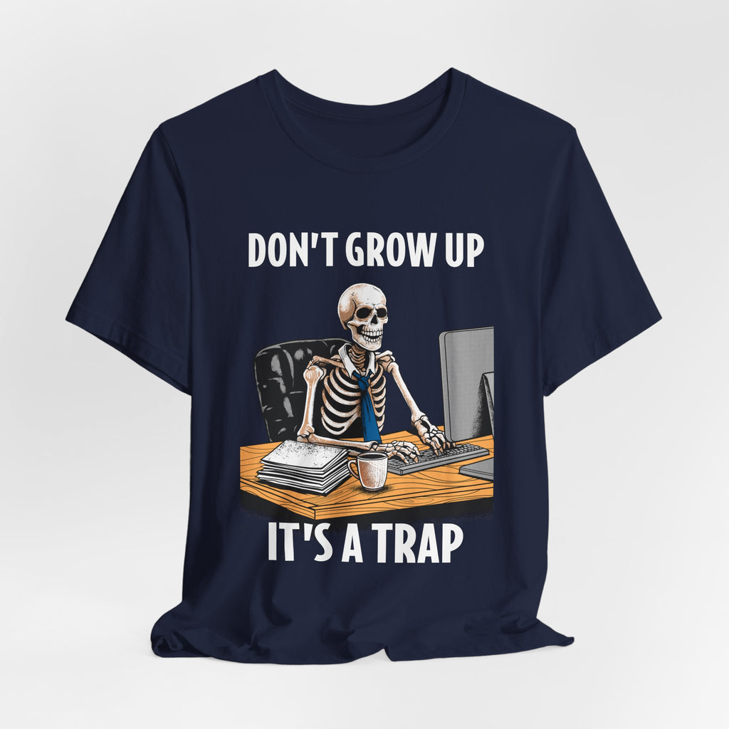 Skeleton Worker Rat Race Slogan T-Shirt