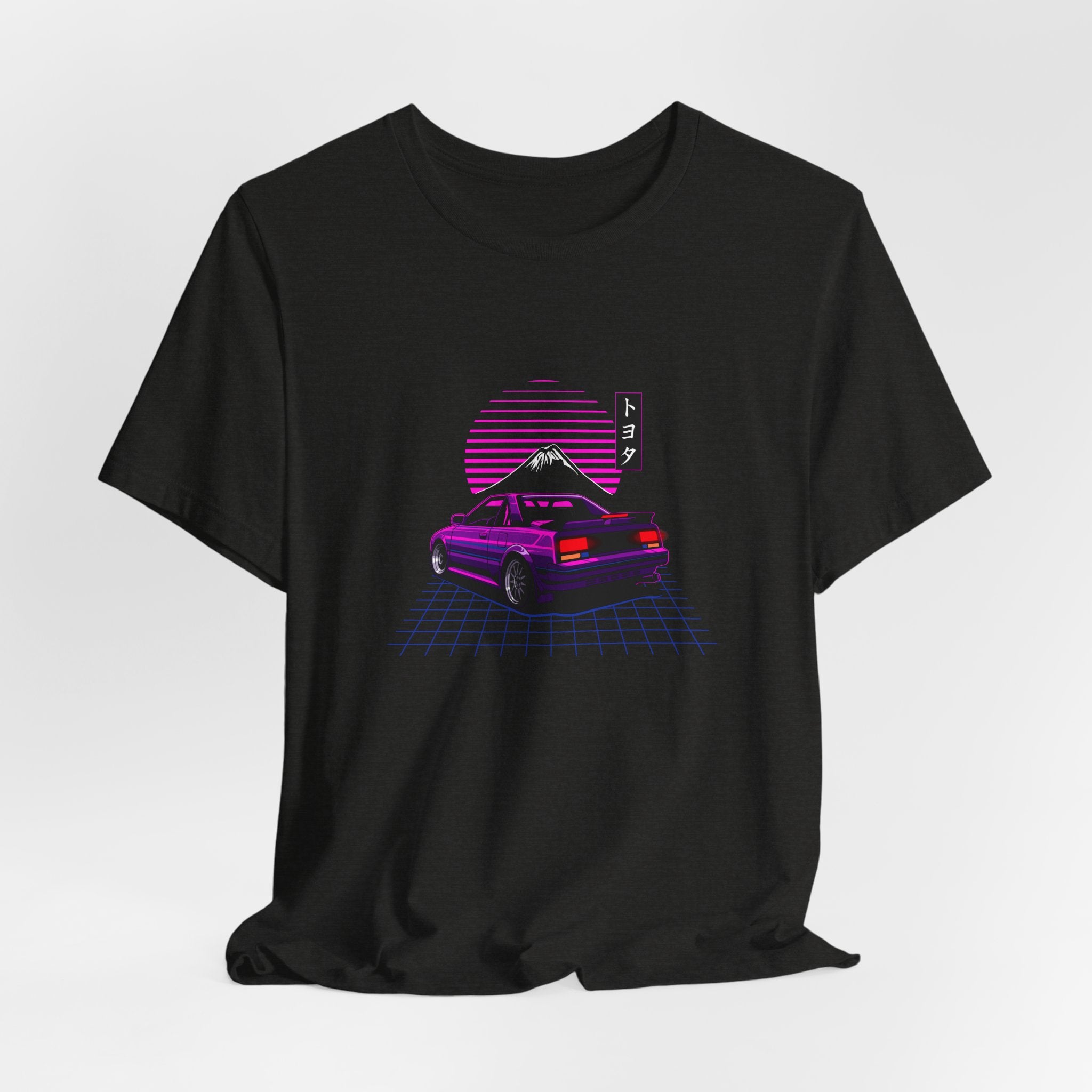 Retro Vaporwave Car Neon Skyline 'Fuji' Graphic T-Shirt