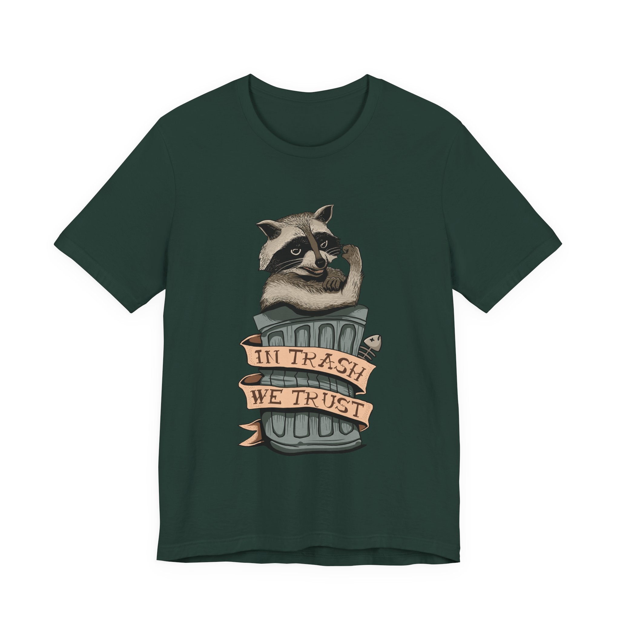 Raccoon "In Trash We Trust" Funny T-Shirt