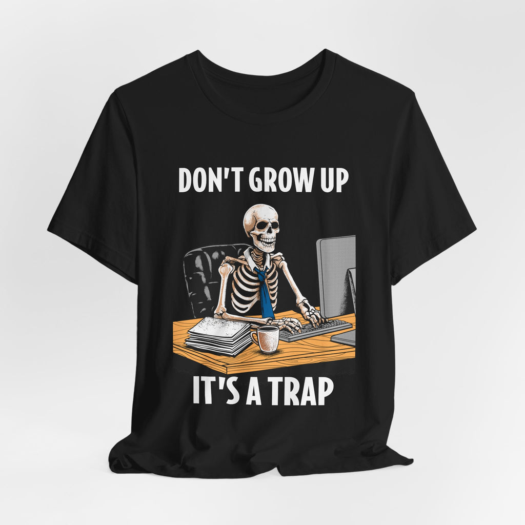 Skeleton Worker Rat Race Slogan T-Shirt