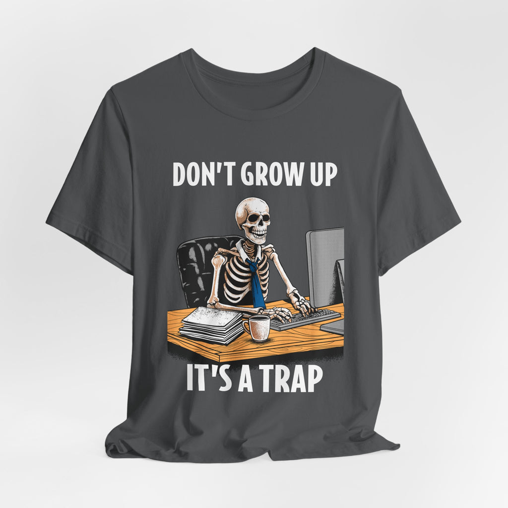 Skeleton Worker Rat Race Slogan T-Shirt