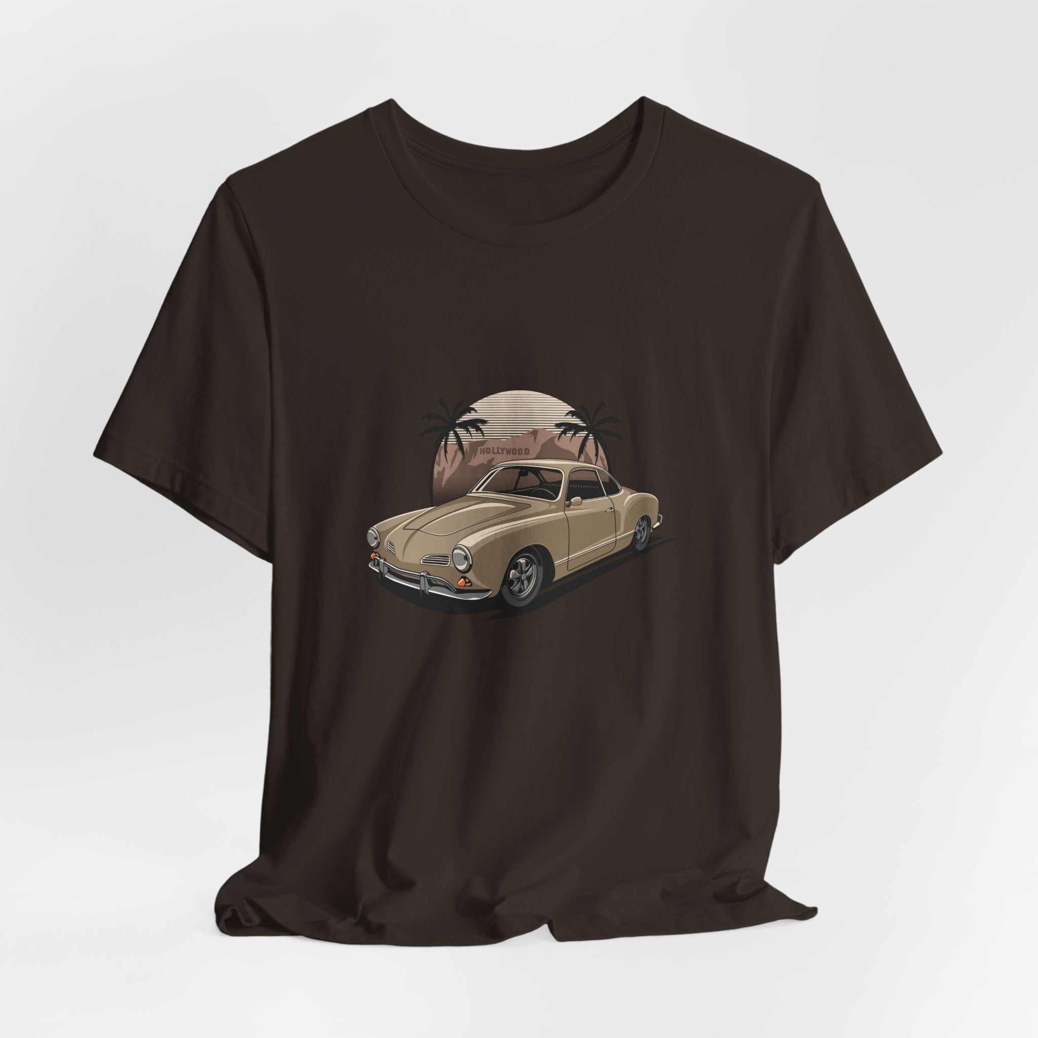 Vintage Car Sunset Karmann Coupe Palm Tree Tee