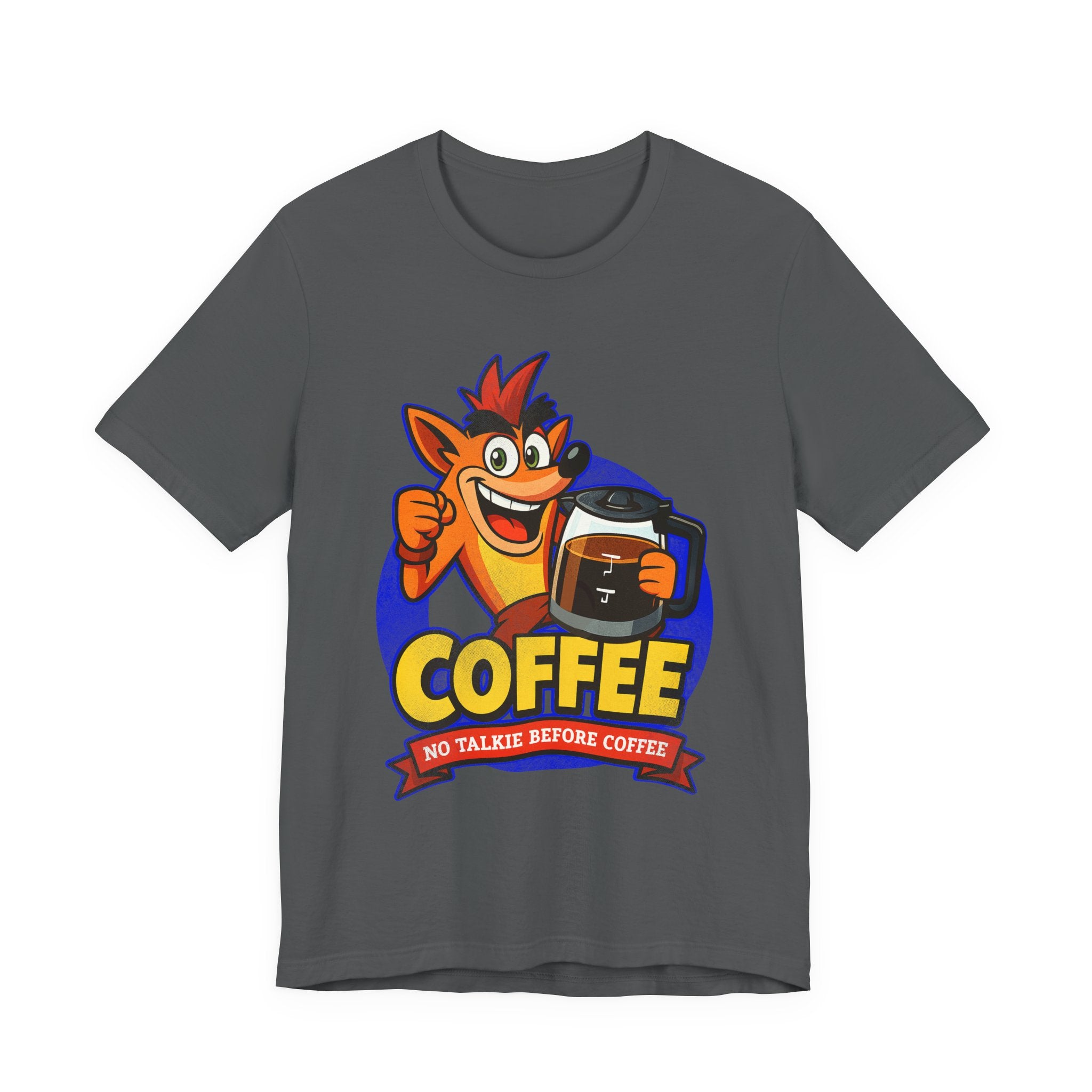 Caffeine Addict Cartoon Morning Coffee Humor Shirt