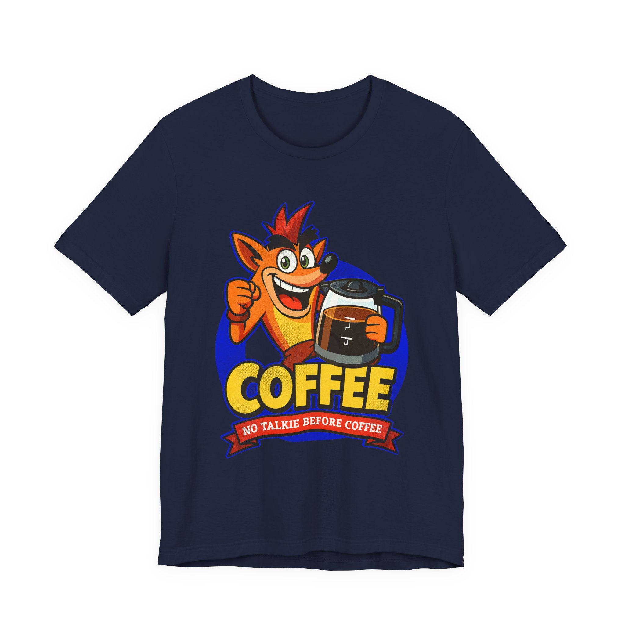 Caffeine Addict Cartoon Morning Coffee Humor Shirt