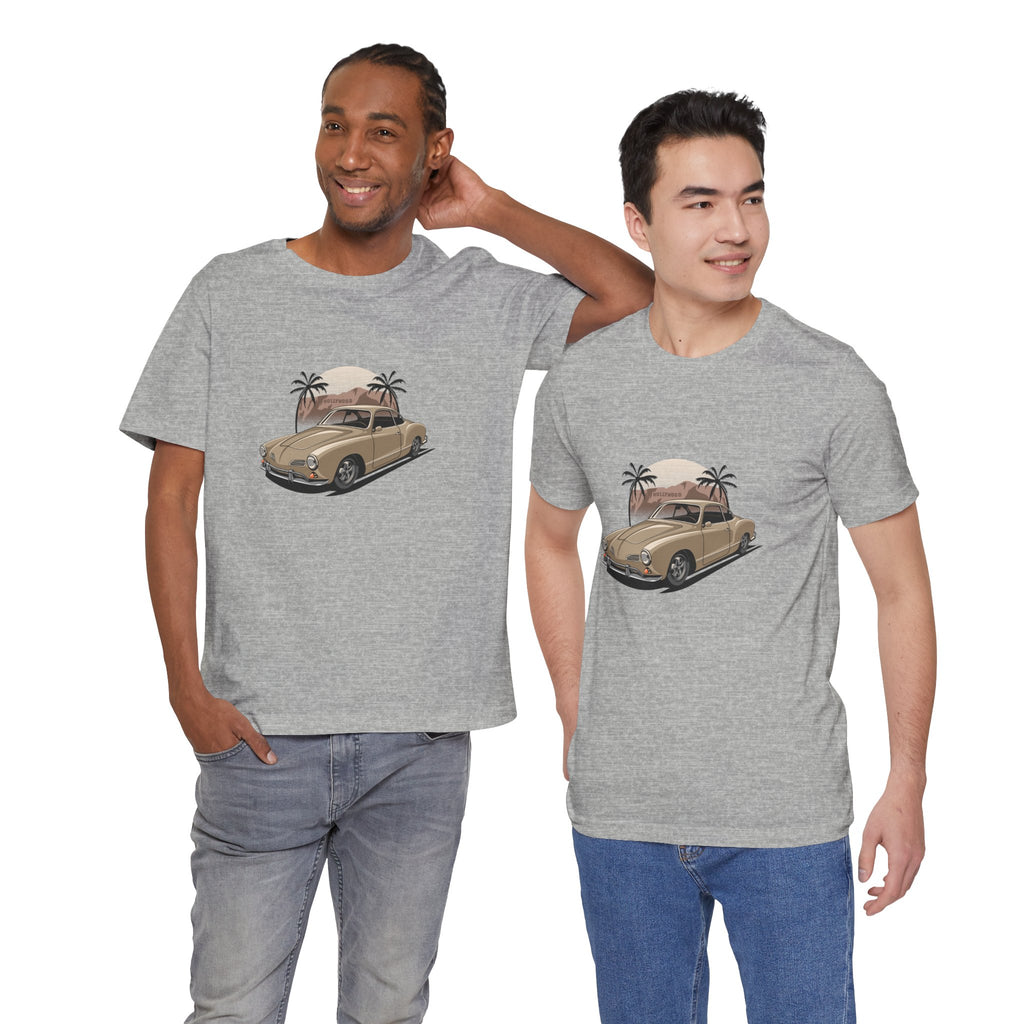 Vintage Car Sunset Karmann Coupe Palm Tree Tee