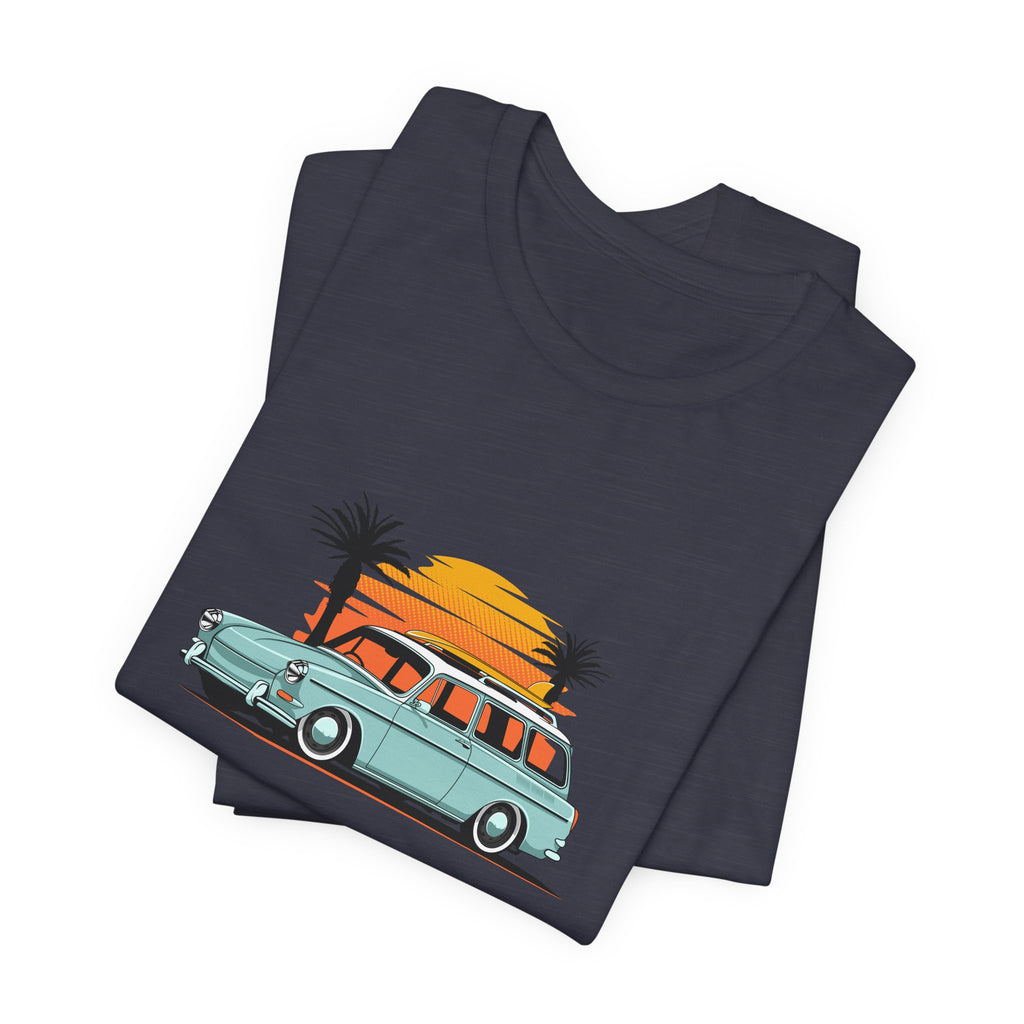 Vintage Surf Beach Sunset Station Wagon Tee