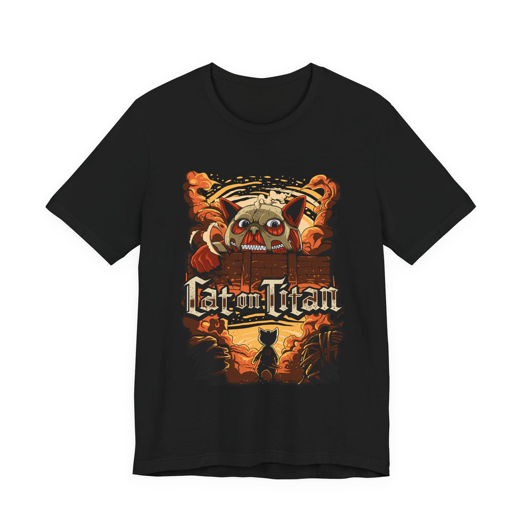 "Cat on Titan" Anime Monster Titan Attack T-Shirt