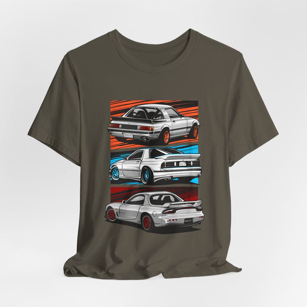 Retro JDM Car RX7 Generation Racing Graphic T-Shirt