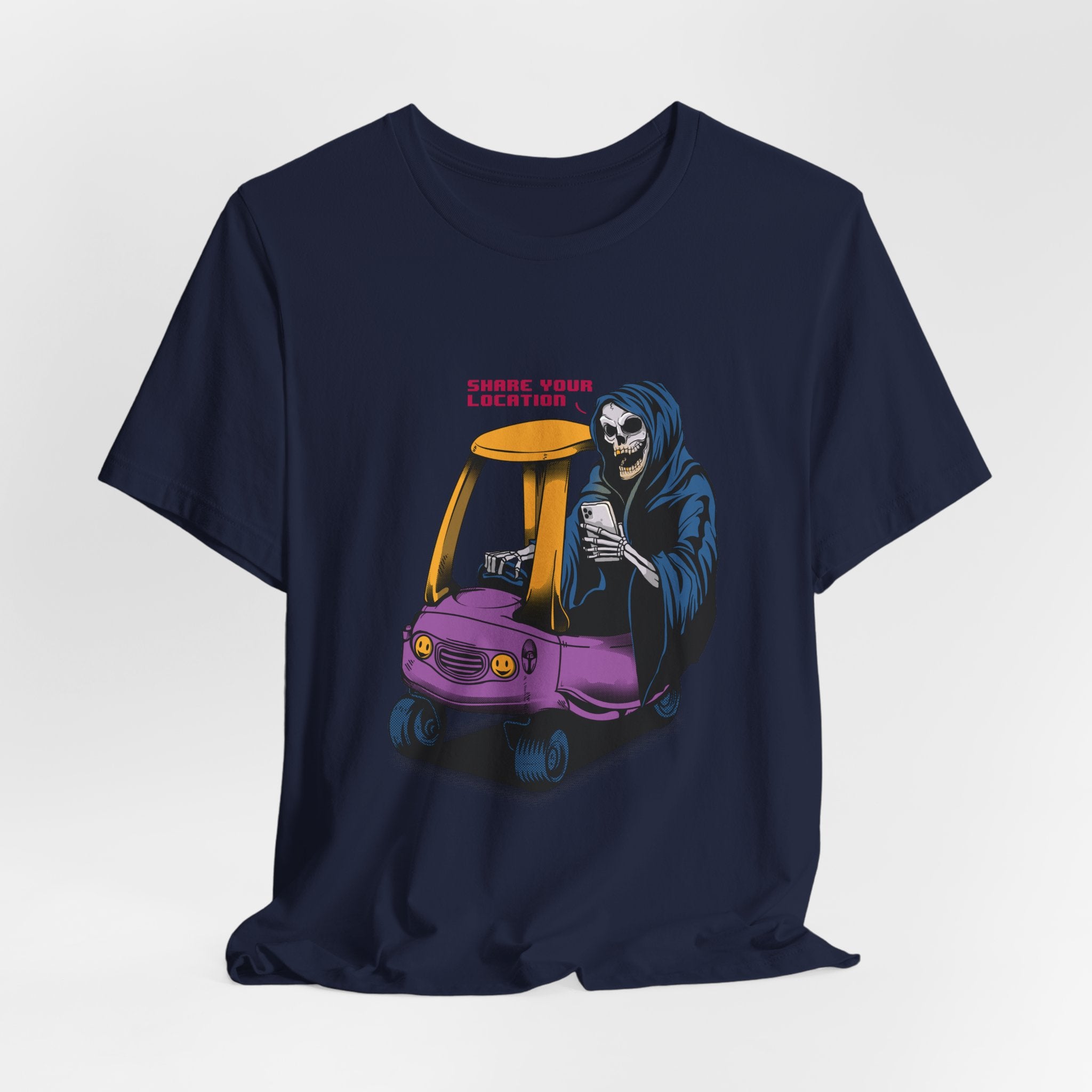 Grim Reaper in Cozy Coupe Enjoying Life