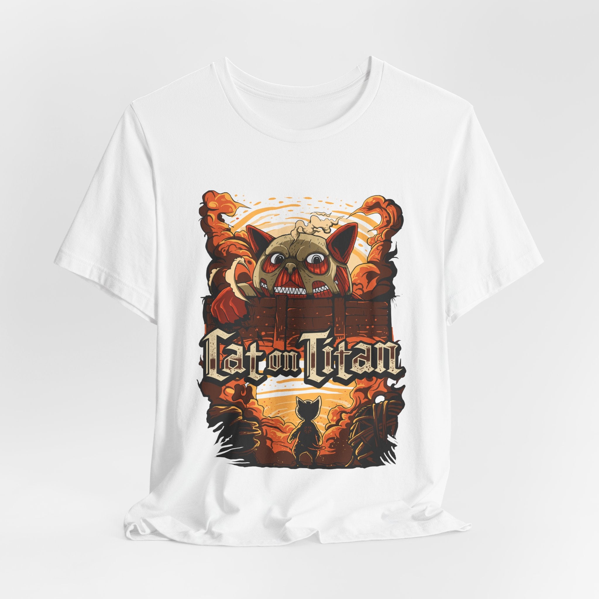 "Cat on Titan" Anime Monster Titan Attack T-Shirt