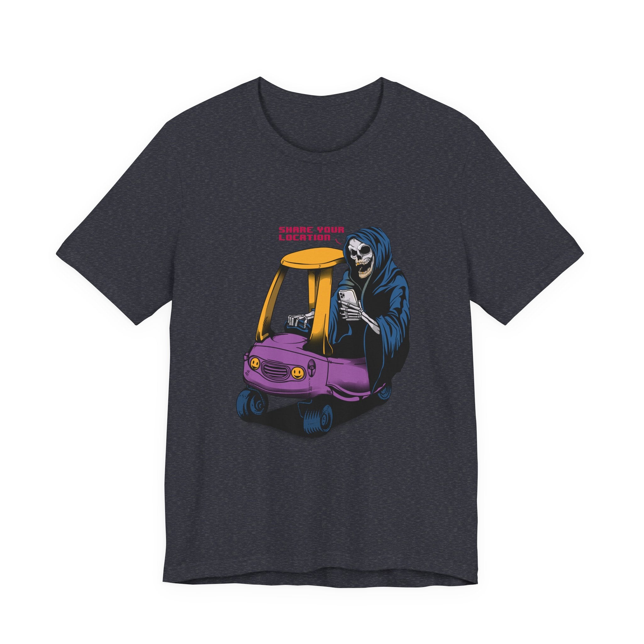 Grim Reaper in Cozy Coupe Enjoying Life