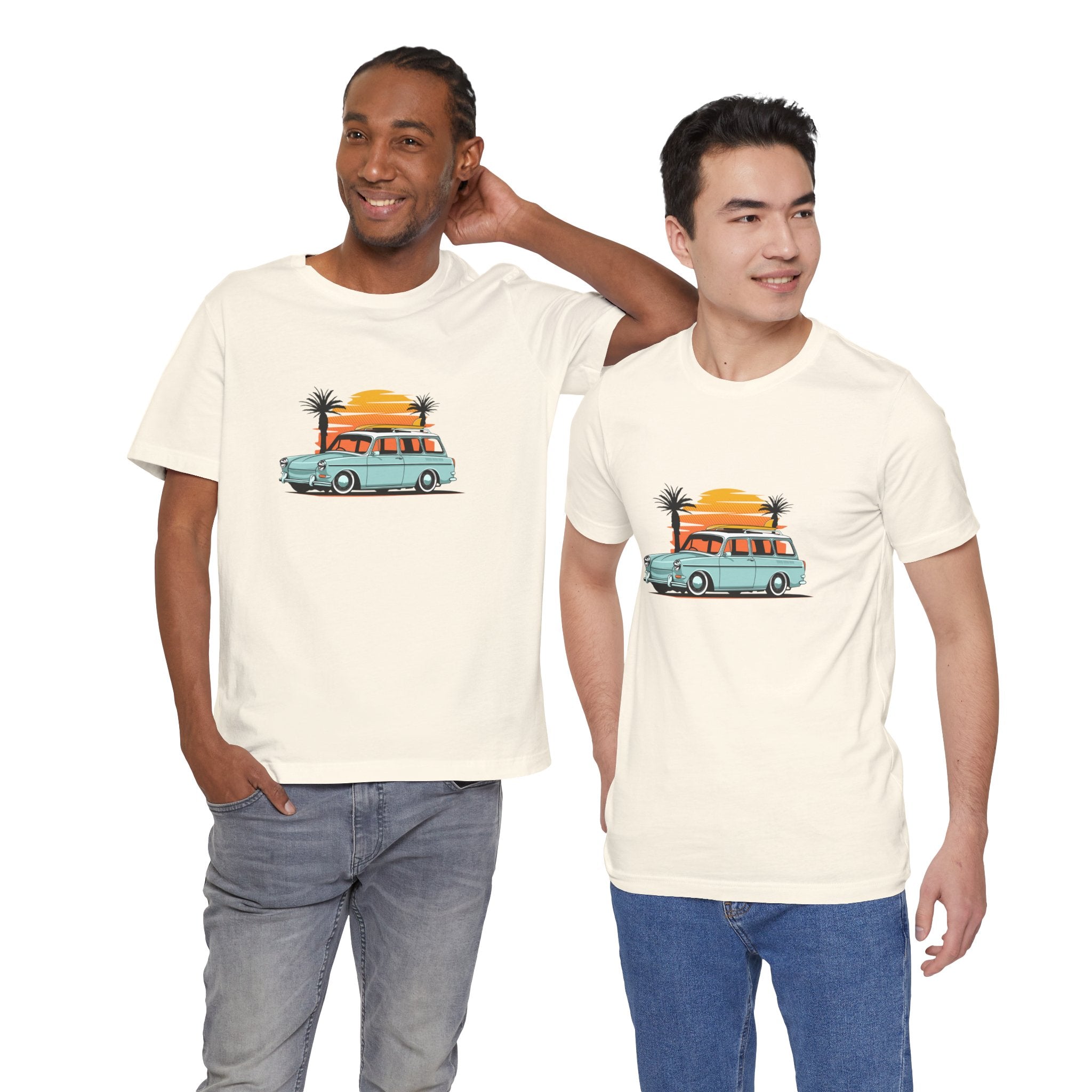 Vintage Surf Beach Sunset Station Wagon Tee