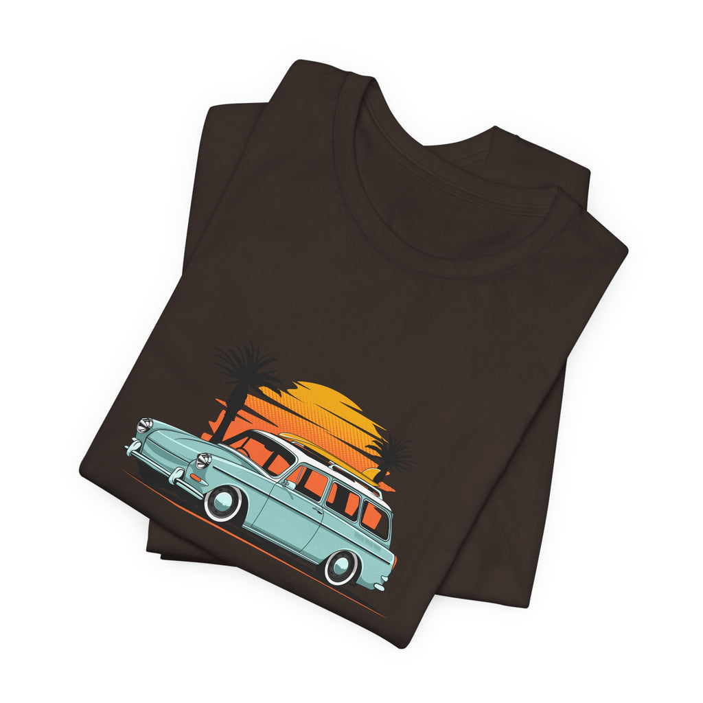 Vintage Surf Beach Sunset Station Wagon Tee
