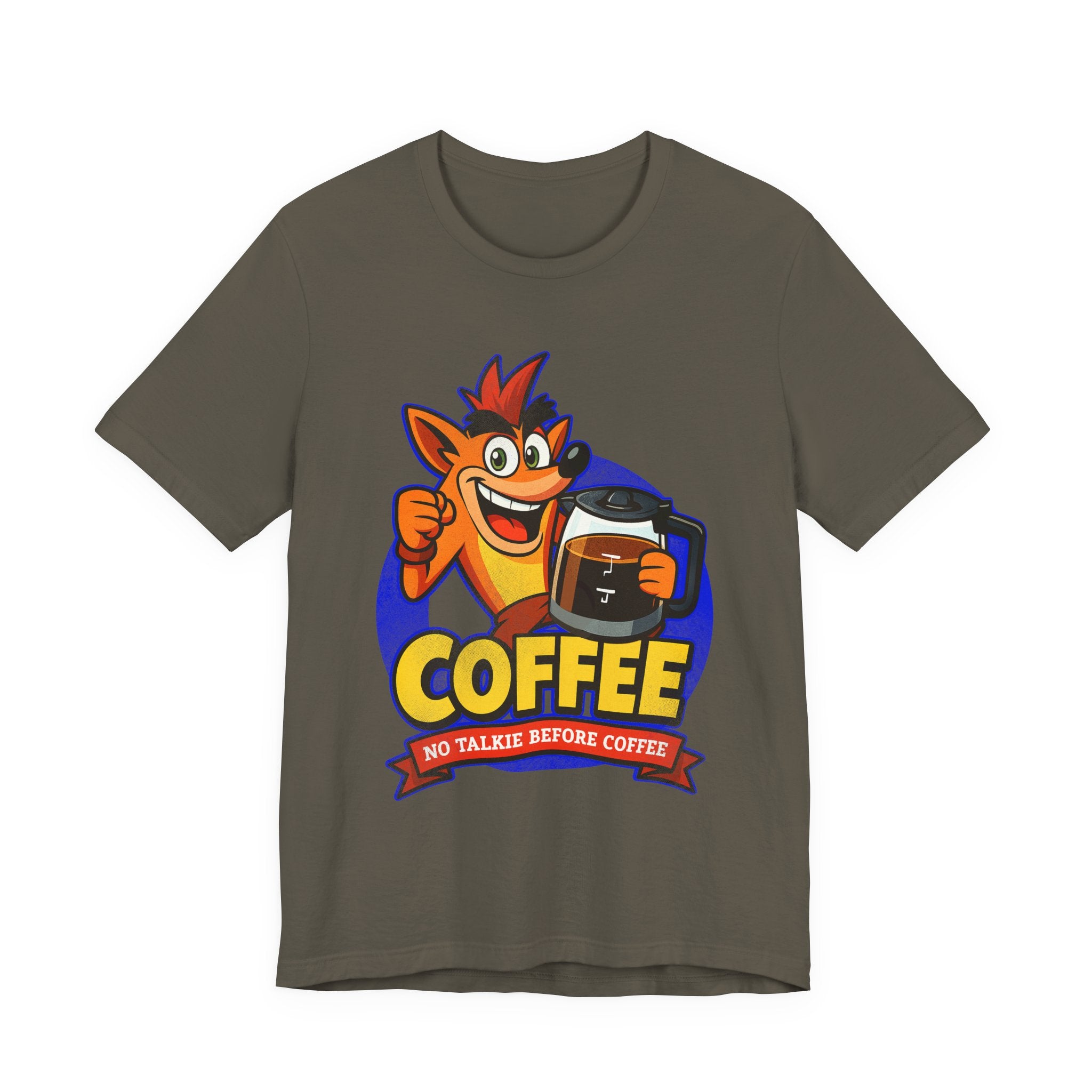 Caffeine Addict Cartoon Morning Coffee Humor Shirt