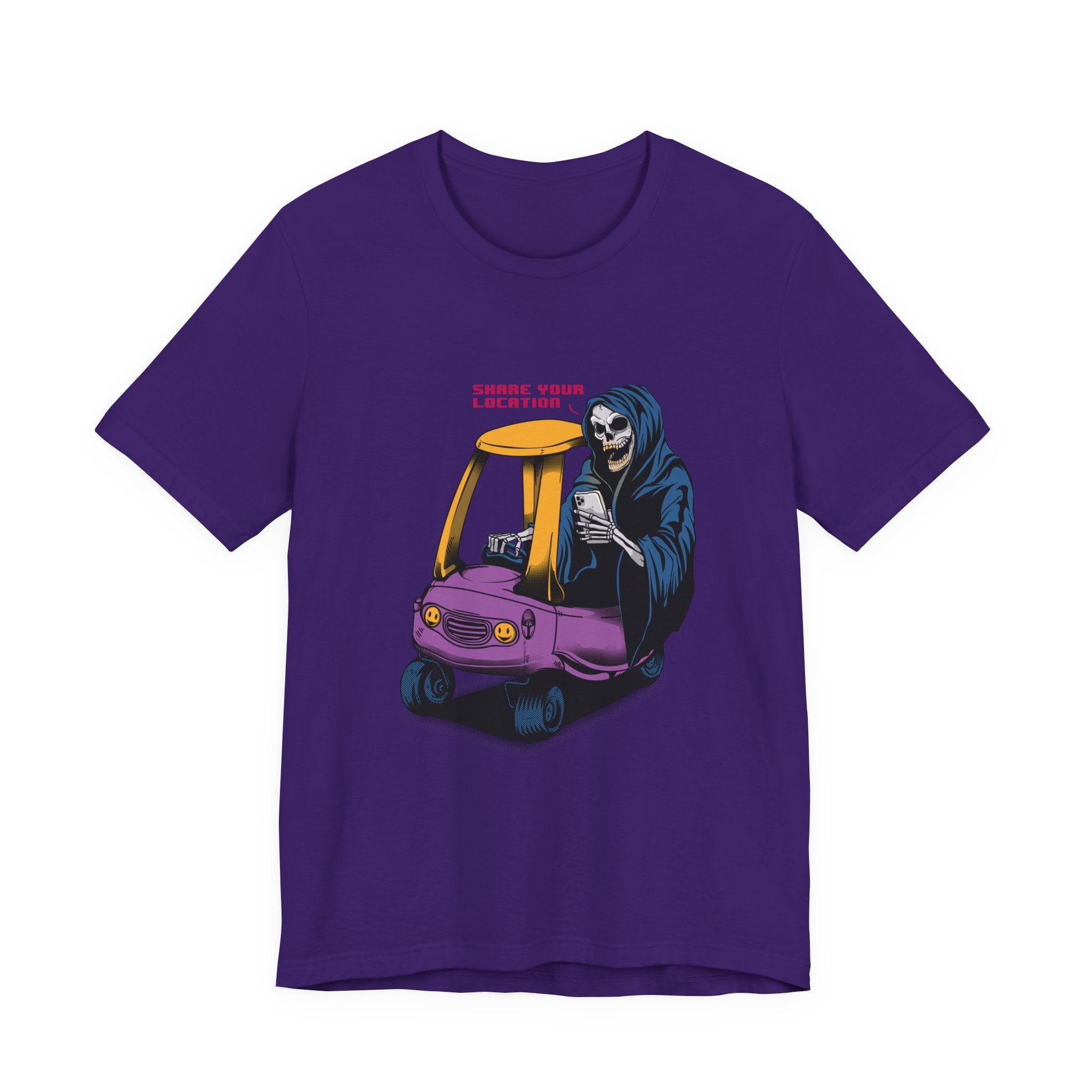 Grim Reaper in Cozy Coupe Enjoying Life