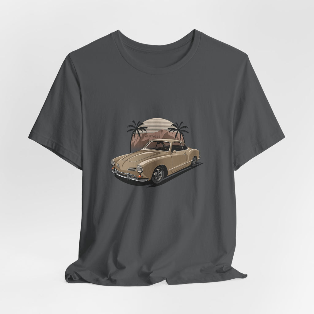 Vintage Car Sunset Karmann Coupe Palm Tree Tee