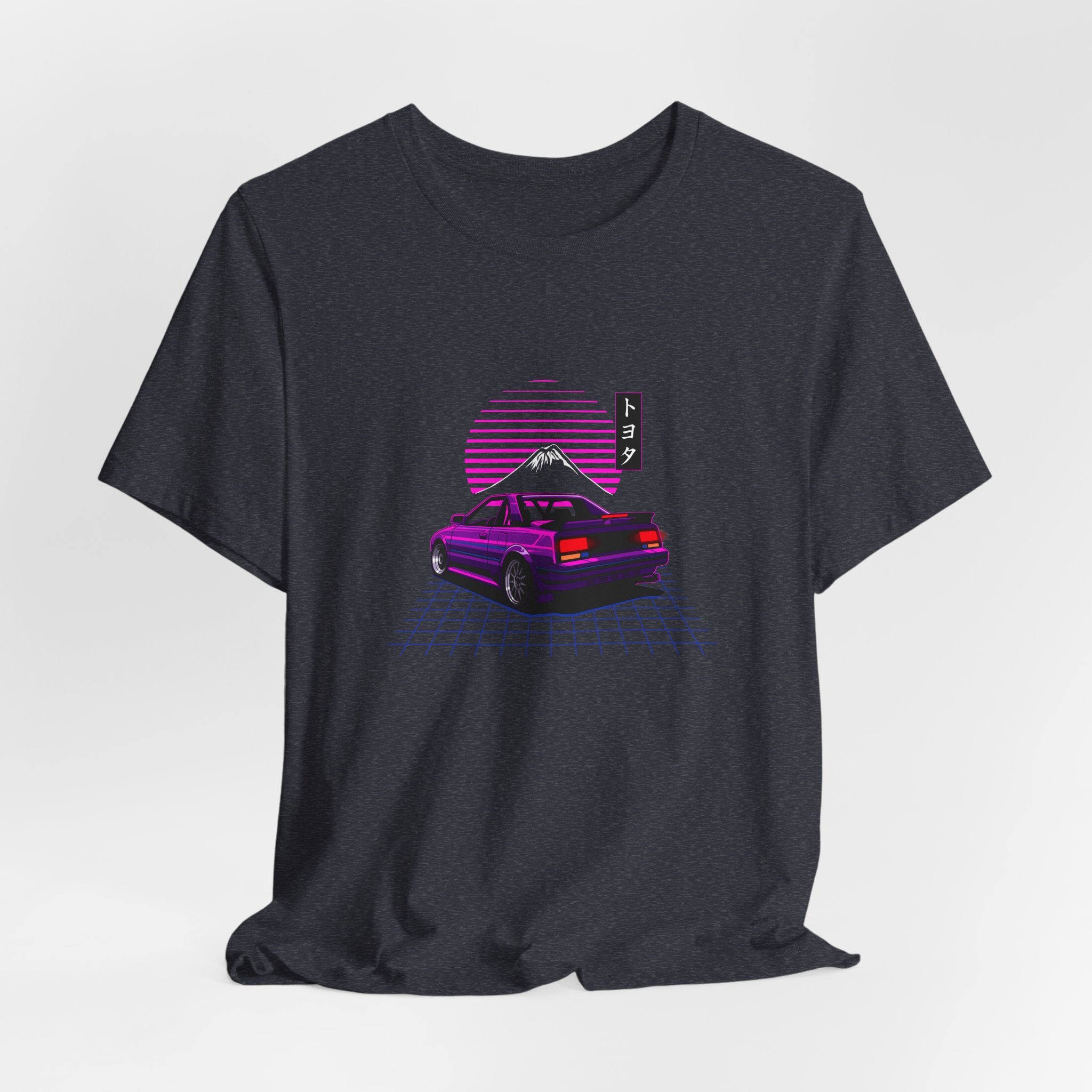 Retro Vaporwave Car Neon Skyline 'Fuji' Graphic T-Shirt