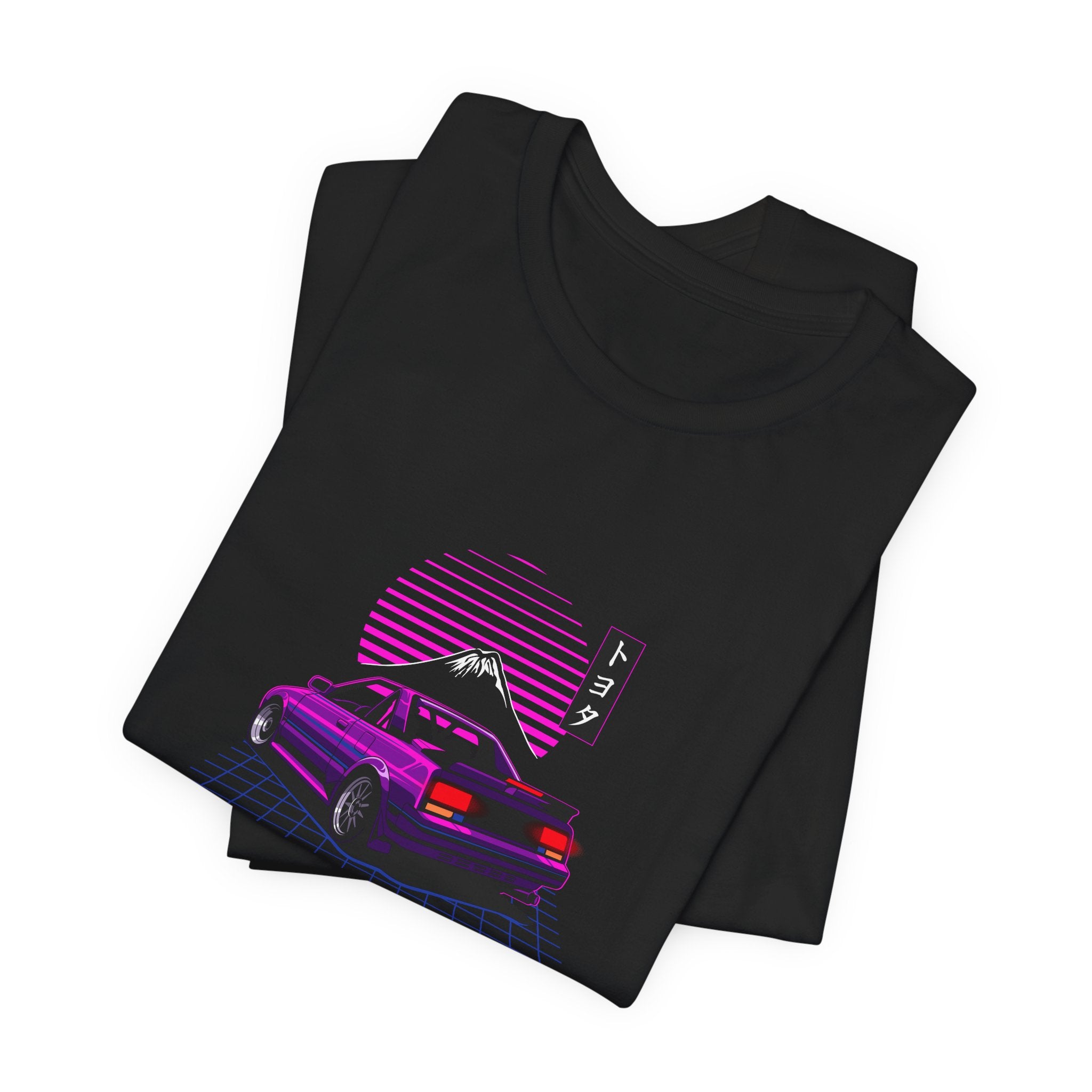 Retro Vaporwave Car Neon Skyline 'Fuji' Graphic T-Shirt